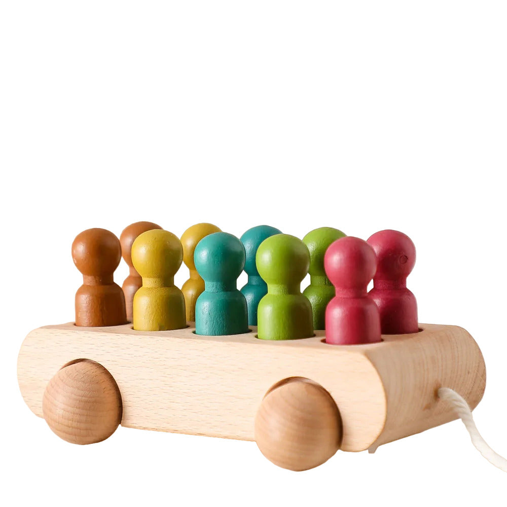 Montessori Wooden Beech Trolley Toy for Baby-Studici