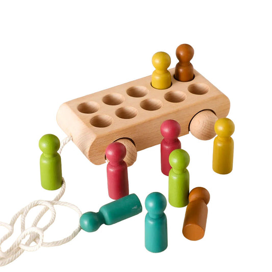 Montessori Wooden Beech Trolley Toy for Baby-Studici