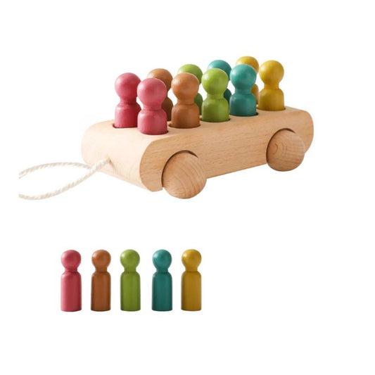 Montessori Wooden Beech Trolley Toy for Baby-Studici
